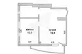 1 room apartment 41 m² Muchaviecki sielski Saviet, Belarus