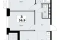 3 room apartment 57 m² Kommunarka, Russia