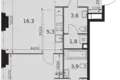 2 room apartment 56 m² Moscow, Russia