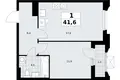 Квартира 1 комната 42 м² район Троицк, Россия