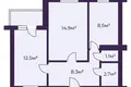 Wohnung 2 zimmer 48 m² Maladsetschna, Belarus