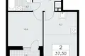 2 room apartment 37 m² Kommunarka, Russia