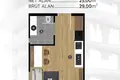 Квартира 1 комната 30 м² Борнова, Турция