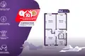 3 room apartment 56 m² Sluck, Belarus