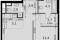 2 room apartment 45 m² Moscow, Russia