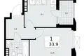Mieszkanie 1 pokój 34 m² Kommunarka, Rosja