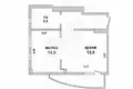 Apartamento 1 habitación 41 m² Muchaviecki sielski Saviet, Belarús
