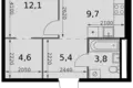 Wohnung 1 zimmer 38 m² Moskau, Russland