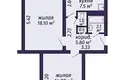 2 room apartment 51 m² Minsk, Belarus