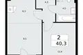 2 room apartment 40 m² Kommunarka, Russia