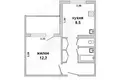 1 room apartment 32 m² Muchaviecki sielski Saviet, Belarus