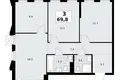 Квартира 3 комнаты 70 м² район Троицк, Россия