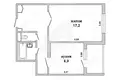 1 room apartment 41 m² Muchaviecki sielski Saviet, Belarus