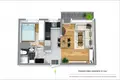 2 room apartment 37 m² Warsaw, Poland
