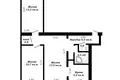3 room apartment 57 m² Minsk, Belarus