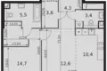 Apartamento 2 habitaciones 55 m² Moscú, Rusia