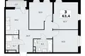 Квартира 3 комнаты 63 м² Москва, Россия