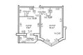1 room apartment 39 m² Barawlyany, Belarus