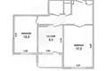 Wohnung 2 zimmer 54 m² Muchaviecki sielski Saviet, Belarus