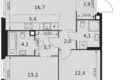 Квартира 3 комнаты 66 м² Москва, Россия