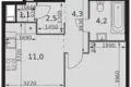 Apartamento 1 habitación 39 m² Moscú, Rusia