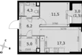Appartement 1 chambre 46 m² Moscou, Russie