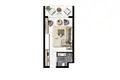 Studio 1 chambre 48 m² Iskele District, Chypre du Nord