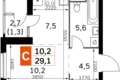 1 room studio apartment 27 m² Moscow, Russia