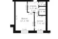1 room apartment 35 m² Muchaviecki sielski Saviet, Belarus
