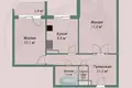 Wohnung 2 zimmer 55 m² Baryssau, Belarus