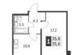 Mieszkanie 1 pokój 36 m² Leninsky District, Rosja