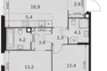Mieszkanie 3 pokoi 66 m² Moskwa, Rosja