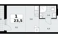 Квартира 1 комната 24 м² район Коммунарка, Россия