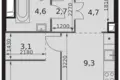 1 room apartment 38 m² Moscow, Russia