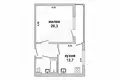 Apartamento 1 habitación 43 m² Muchaviecki sielski Saviet, Belarús