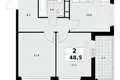 Apartamento 2 habitaciones 49 m² Kommunarka, Rusia