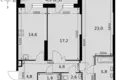 2 room apartment 77 m² Moscow, Russia