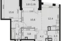 Квартира 2 комнаты 55 м² Москва, Россия