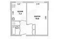 1 room apartment 35 m² Muchaviecki sielski Saviet, Belarus