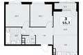 3 room apartment 56 m² Moscow, Russia