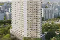 Kompleks mieszkalny New complex of furnished apartments Cove Grand with swimming pools, lounge areas and mini golf, Dubai Land Residence Complex, UAE