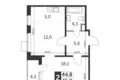 Apartamento 2 habitaciones 47 m² Leninsky District, Rusia