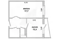1 room apartment 37 m² Muchaviecki sielski Saviet, Belarus