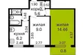 Mieszkanie 2 pokoi 40 m² Mińsk, Białoruś