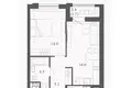 Wohnung 1 zimmer 43 m² Minsk, Belarus