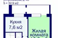 1 room apartment 33 m² Minsk, Belarus