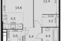 Квартира 2 комнаты 49 м² Москва, Россия