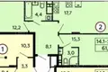 2 room apartment 61 m² Kommunarka, Russia