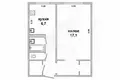 Appartement 1 chambre 37 m² Muchaviecki sielski Saviet, Bélarus