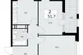 Wohnung 2 zimmer 52 m² Kommunarka, Russland